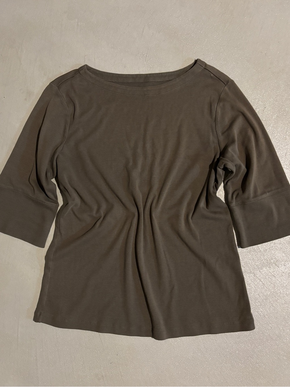 Christopher & Banks Olive-Tone Three-Quarter Sleeve Tee
